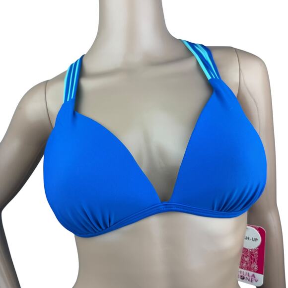 Hula Honey Other - Hula Honey Blue Halter Bikini Top NWT Large